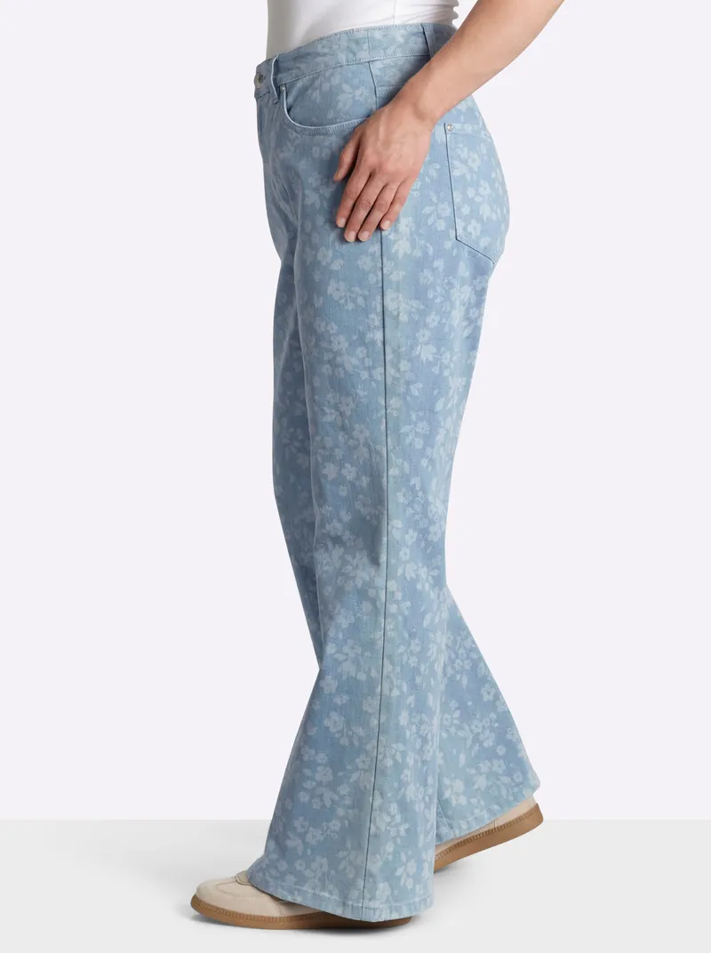 sheego Bootcut-Jeans blue-bleached, Blue-bleached, – Produktbild 3 von 3