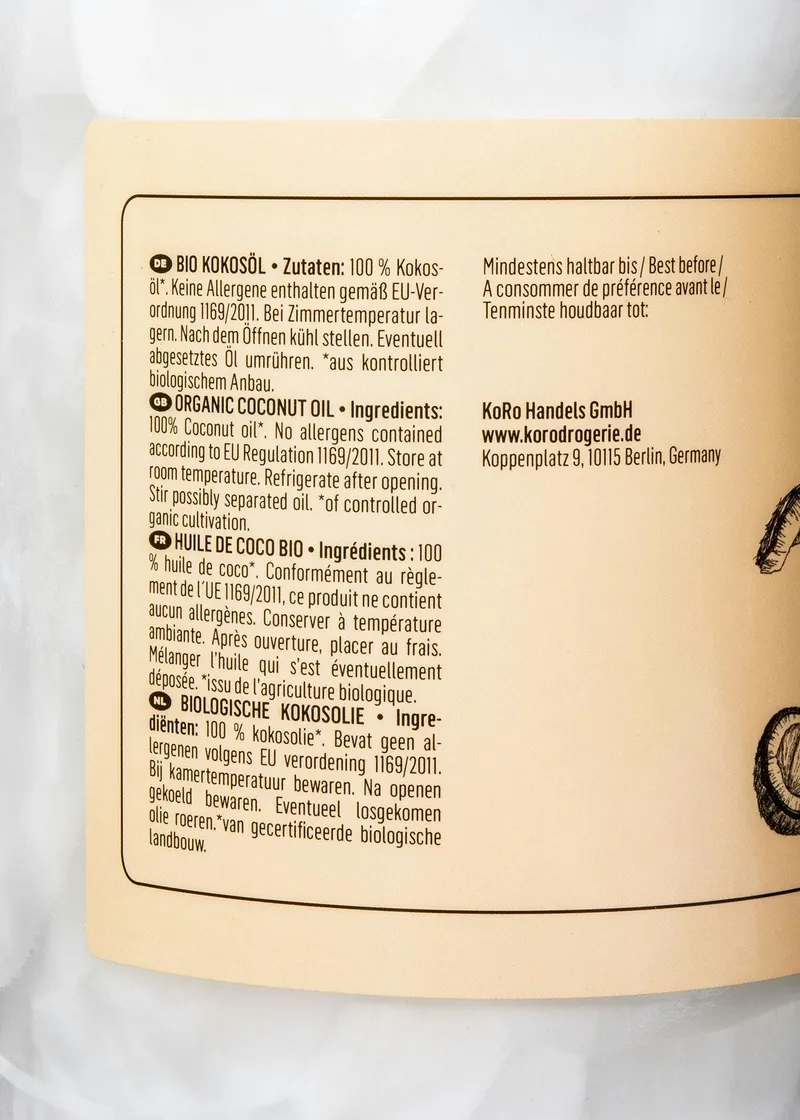 KoRo Bio Kokosöl 1 L – Produktbild 3 von 5