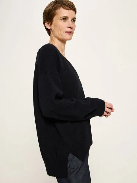 LANIUS LANIUS Pullover mit V-Ausschnitt, Black, – Produktbild 4 von 4