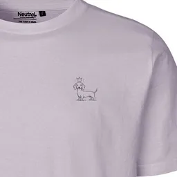 HANDGEDRUCKT HANDGEDRUCKT "König Wuff" Unisex T-Shirt aus reiner Baumwolle (kbA) – Produktbild 1 von 1