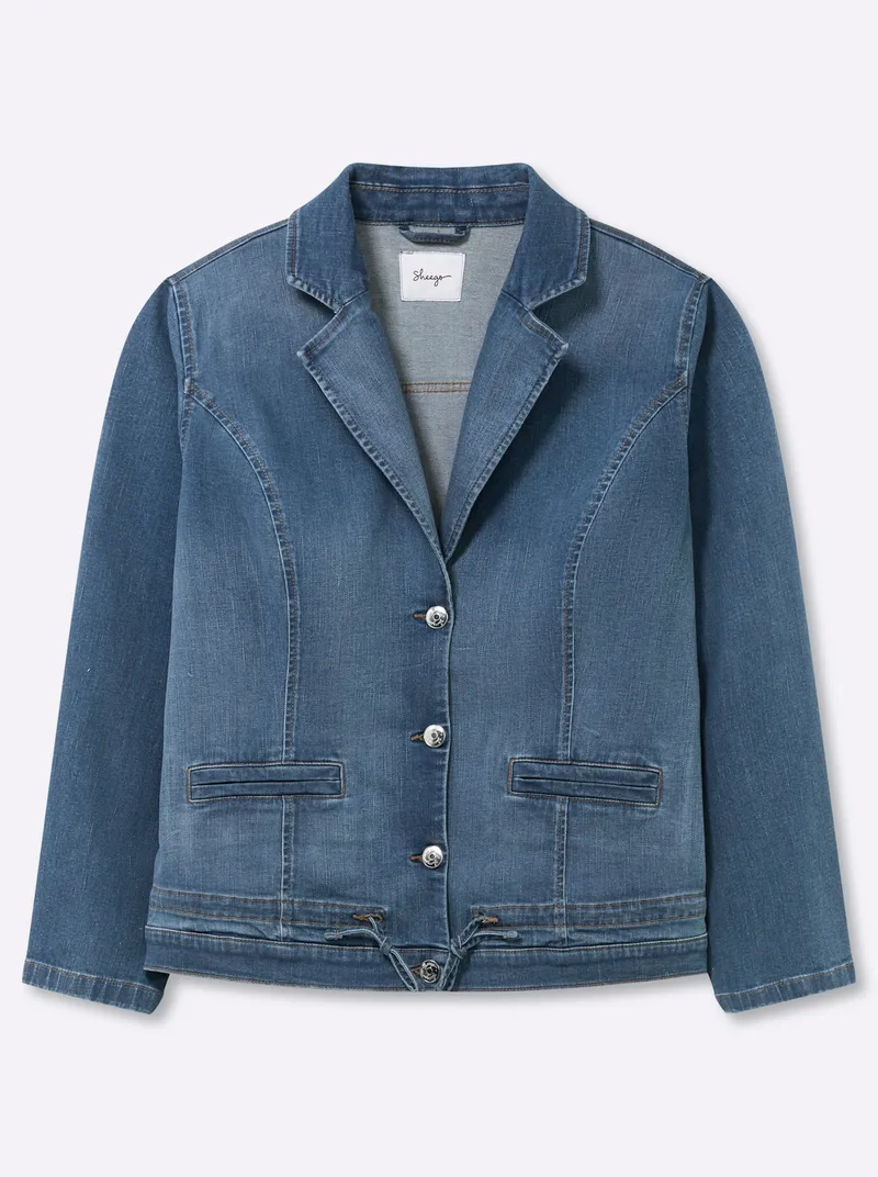 sheego Jeansblazer, Blue-bleached, – Produktbild 1 von 2