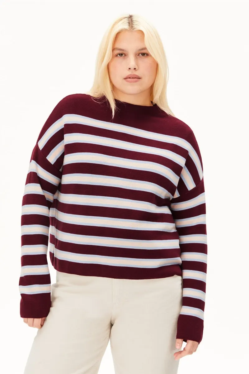 ARMEDANGELS ARMEDANGELS Damen vegan Pullover Merinaa Links Rot, Rot, – Produktbild 2 von 2