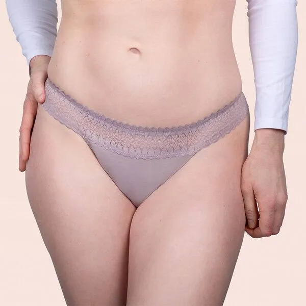 Taynie Leichte Periodenunterwäsche - Biozidfrei - 60°C - Taynie String, Flieder-grau, – Produktbild 1 von 4