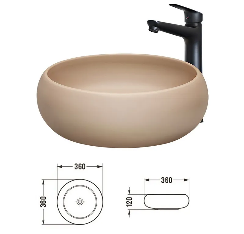 Lomadox Waschtisch ADELAIDE-56-CASHMERE, 120 cm breit in kaschmir und Eiche, gerillte Front, inkl. Wäschekorb, Weiß, – Produktbild 4 von 5
