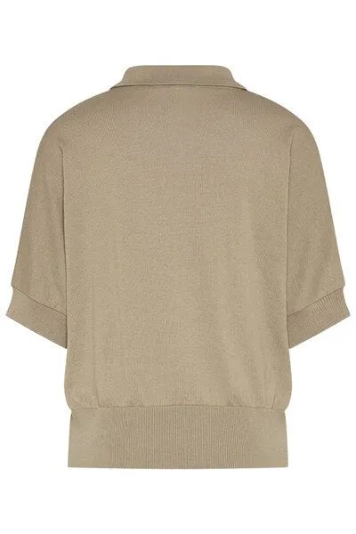 Wunderwerk Wunderwerk Damen Poloshirt aus Bio Baumwolle "Polo fineknit 1/2", Braun (sand 231), – Produktbild 3 von 4