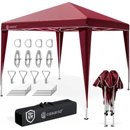 Casaria® Faltpavillon 3x3m Pop-Up Weinrot Schnellaufbau UV-Schutz 50+ wasserdicht stabil – Produktbild 1 von 1