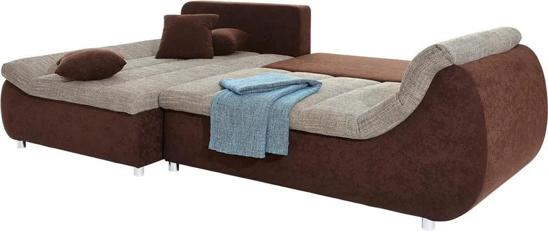 Home affaire Ecksofa Imola, bequem, aktuelle Steppung im Sitz, L-Form, Breite 270cm, wahlweise mit Bettfunktion, Braun, – Produktbild 6 von 8