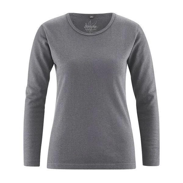 HempAge HempAge Langarmshirt Basic Hanf/Biobaumwolle, Stone, – Produktbild 1 von 1