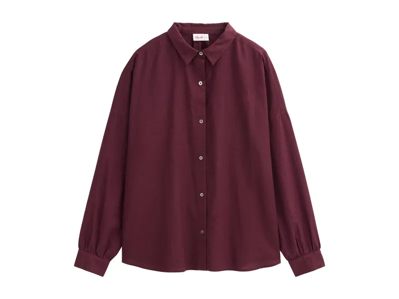 People Wear Organic People Wear Organic Langarm-Bluse Bio-Baumwolle (kbA) dunkle schokolade M, Braun, – Produktbild 1 von 1