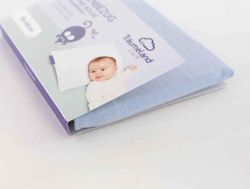 Träumeland Träumeland Babykissen Kissenbezug für WOLKE Babykopfkissen, Blau, – Produktbild 3 von 4