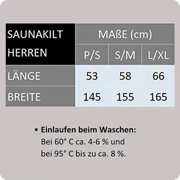 Arus Arus Kilt Saunakilt Herren – knielang mit Gummizug & Klett, für Wellness & Spa, 100% Bio-Baumwolle, Gummizug, Tasche, Klettverschluss, mit Gummizug und Klettverschluss, knielang, 100% BIO-Baumwolle – Produktbild 1 von 1
