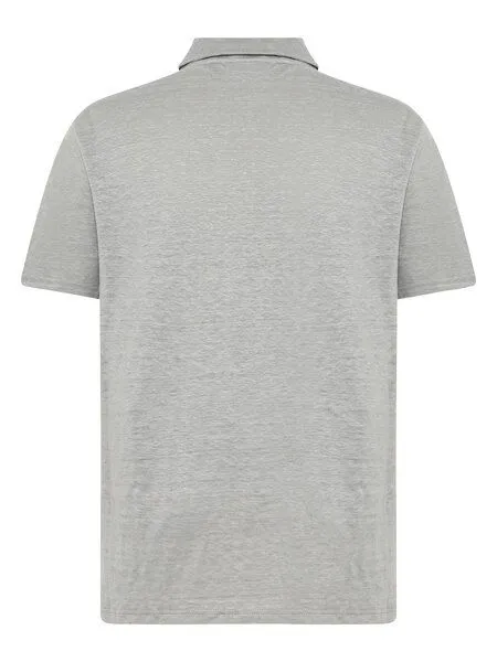 KnowledgeCotton Apparel KnowledgeCotton Apparel Poloshirt Regular aus Bio-Leinen, Grau (ultimate-grey), – Produktbild 3 von 4