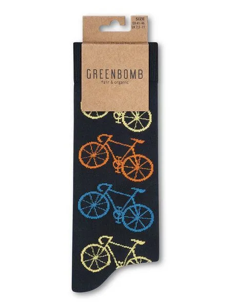 GreenBomb GREENBOMB Bike Big 5 Socks - Lässige Socken aus Bio-Baumwoll Mix / hochwertiger Print / Fair & Vegan, Weiß (mix), – Produktbild 1 von 2