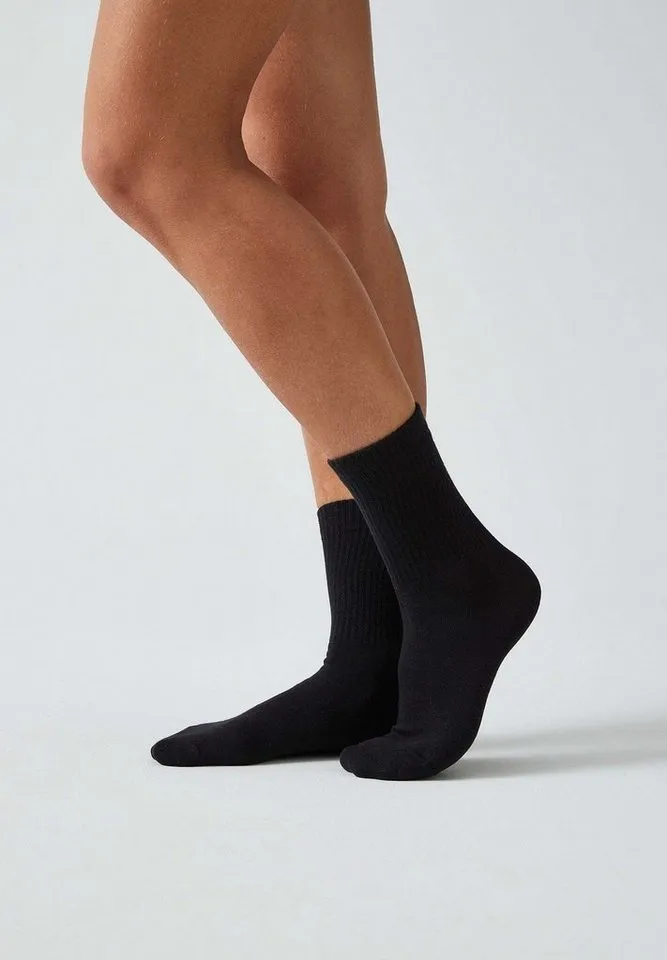 SNOCKS Tennissocken Cleane Sportsocken (4-Paar) aus Bio-Baumwolle, stylish für jedes Outfit, Schwarz, – Produktbild 4 von 5