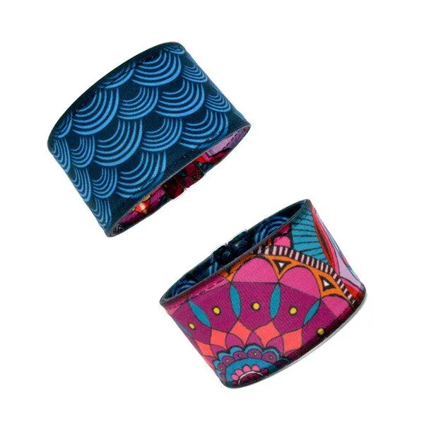 Seegarn Seegarn Wende-Armband 4cm, Wellen (blau) / mandala (pink), – Produktbild 1 von 2
