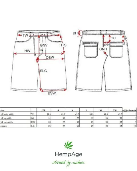 HempAge HempAge Gestreifte Herren-Shorts Hanf/Biobaumwolle, Asphalt(grau), – Produktbild 3 von 4