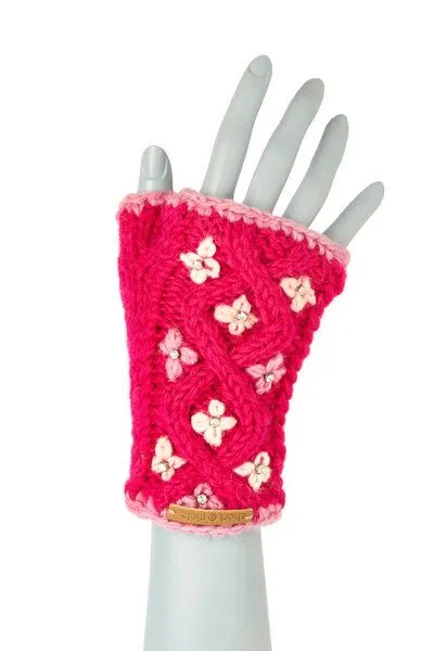 short'n'pietz short'n'pietz Handstulpen aus Schurwolle für Kinder, handgestrickt, Pink, – Produktbild 1 von 1
