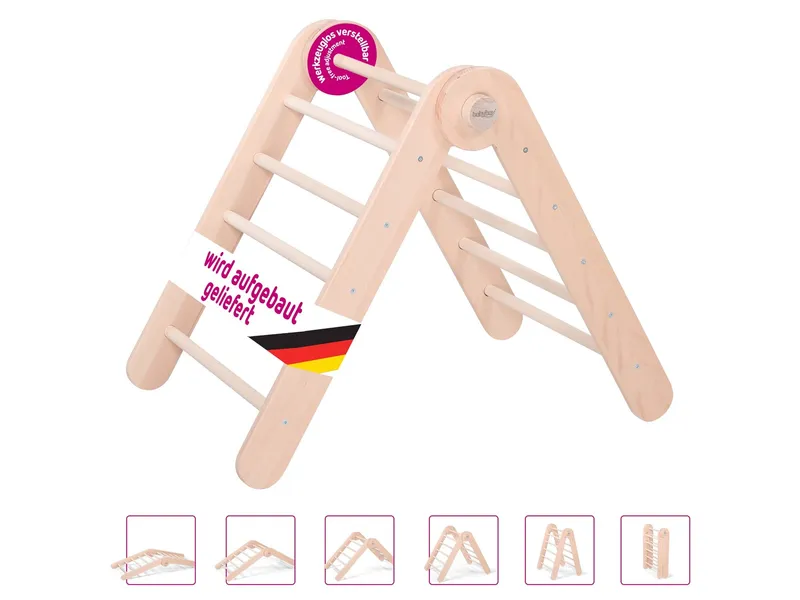 Babybay Babybay Kletterdreieck Littlefoot Maße: 60,6 x 18,2 x 81,3 cm, Natur, – Produktbild 2 von 2