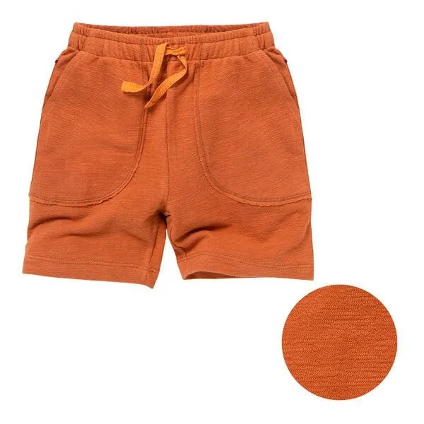 People Wear Organic People Wear Organic Sweat-Bermuda mit aufgesetzten Taschen in rostfarben, aus Bio-Baumwolle – Produktbild 1 von 3