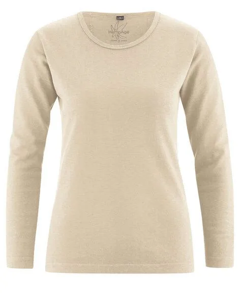 HempAge HempAge Langarmshirt Basic Hanf/Biobaumwolle, Gobi, – Produktbild 1 von 1