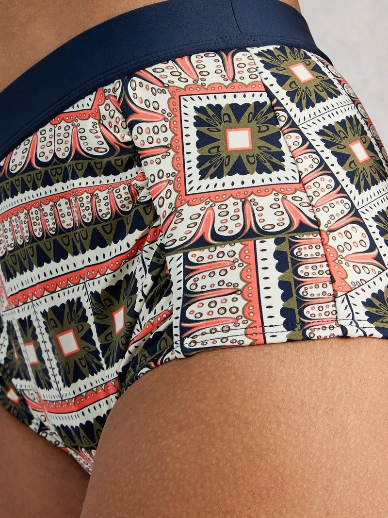 White Stuff Hochgeschnittene Bikinihose Verity - 36, Marineblau multi, – Produktbild 3 von 4