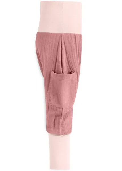 Mababu Mababu Musselin Pumphose | GOTS-zertifiziert | Bio-Baumwolle | Größen 1-5 Jahre | 4 Farben, Dusty rose/pink, – Produktbild 3 von 4