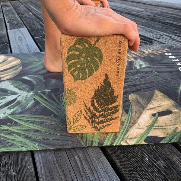 Yoga Hero Yoga Hero Yogablock aus Kork, Jungle (grün), – Produktbild 4 von 4