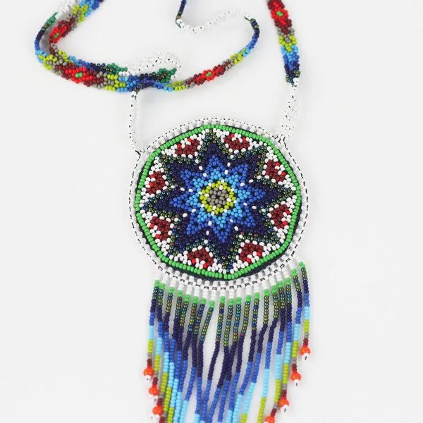 Mitienda Shop Mitienda Shop Huichol Halskette Damen | Retro-Schmuck, Weiß, – Produktbild 2 von 4