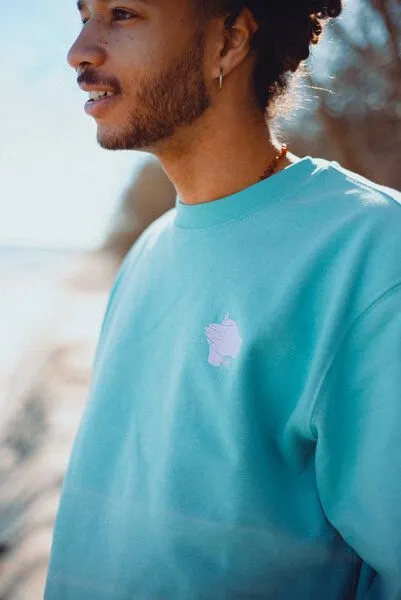 FÄDD FÄDD Herren Sweatshirt Pullover aus Bio-Baumwolle "FALSCHRUM VERSTECKTER FIEDLER", Blau, – Produktbild 4 von 4