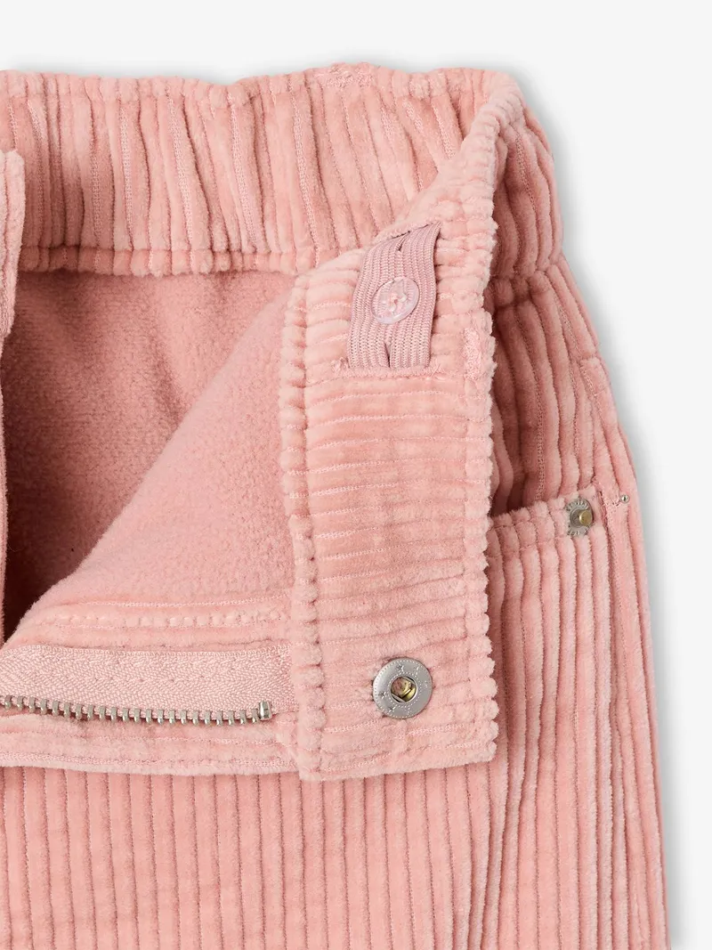 Vertbaudet Weite Cord-Thermohose Mädchen, Pudrig rosa, – Produktbild 4 von 4