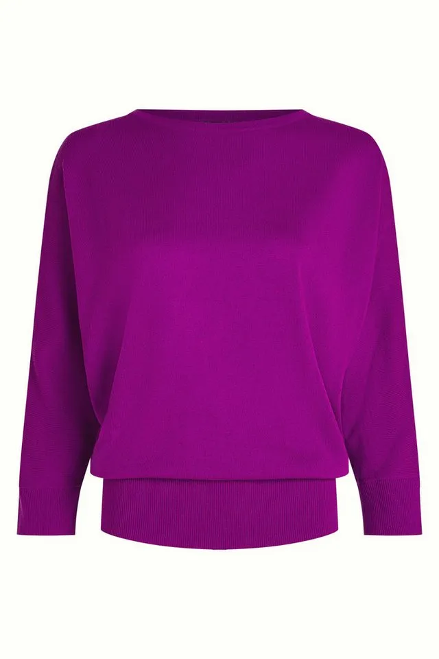 king louie king louie Strickpullover - Valentina Top Bonne - Weicher Strickpullover mit Rundhals und Langar, Lila, – Produktbild 1 von 5