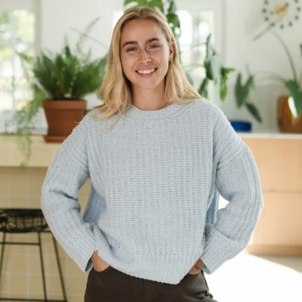 NORDLICHT NORDLICHT Wollpullover Mara aus 100% recycelter Wolle, Hellblau (blau), – Produktbild 1 von 4