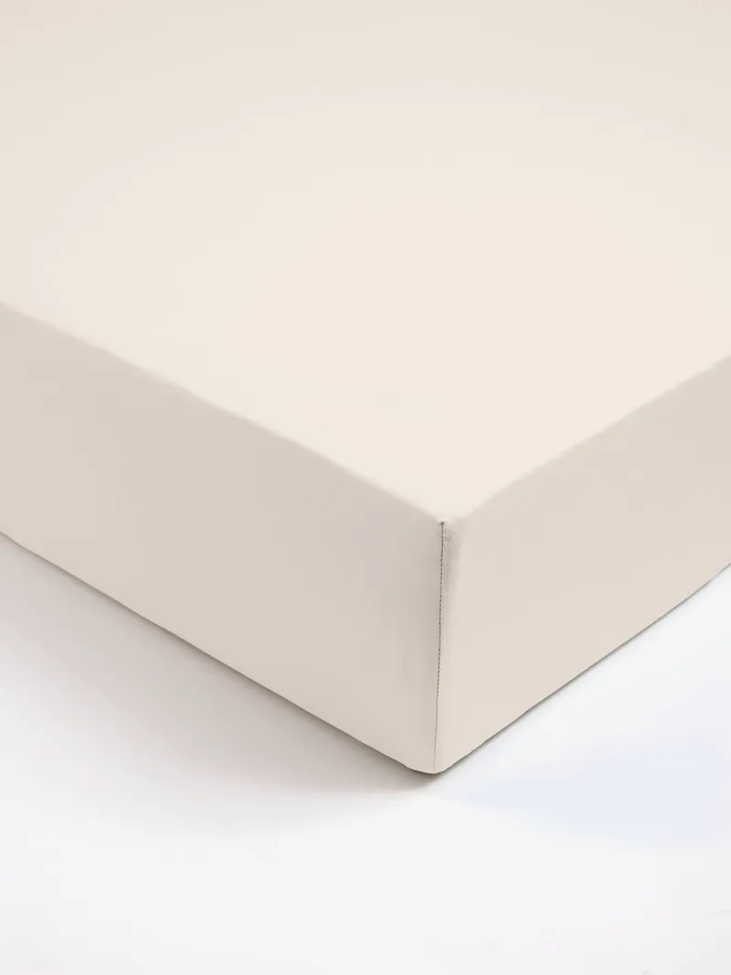 Vertbaudet Kinder Spannbettlaken uni, Wollweiß, – Produktbild 1 von 3