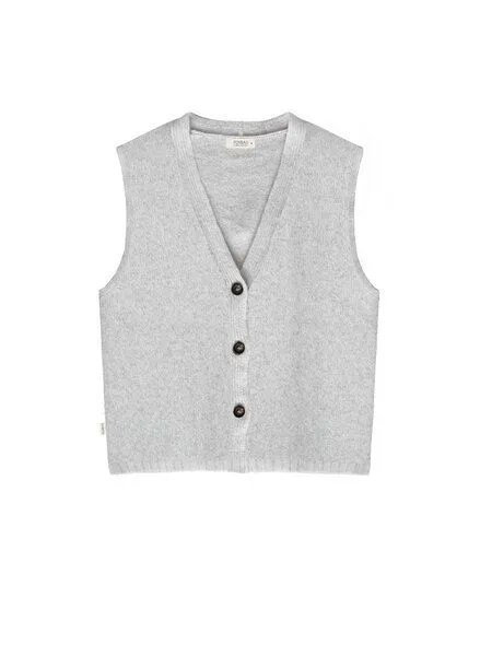 FUXBAU FUXBAU Frauen Merino Strickweste, Graumeliert, – Produktbild 3 von 4