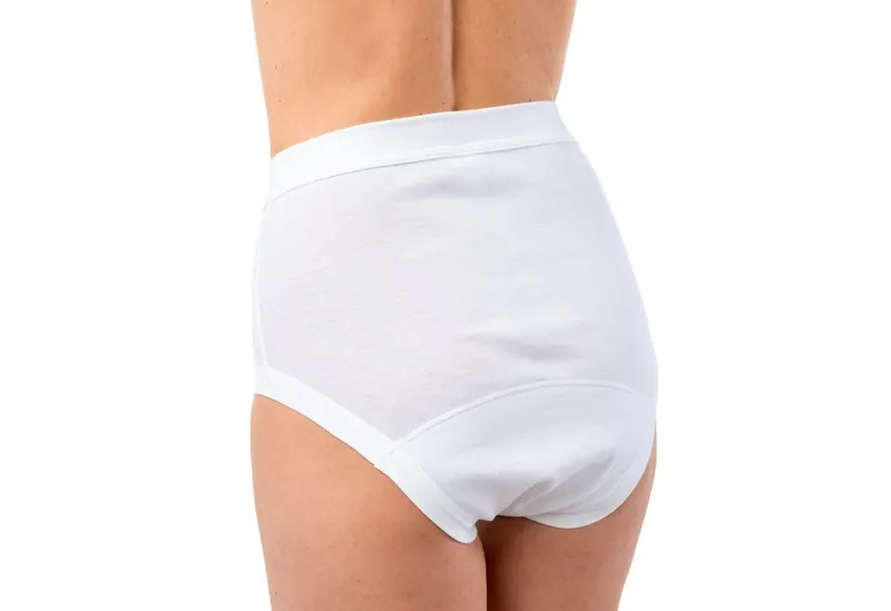 HERMKO Inkontinenzslip 1265 Inkontinenz Slip Bio-Baumwolle Weichbund Auslaufschutz bequem, Weiß, – Produktbild 2 von 4