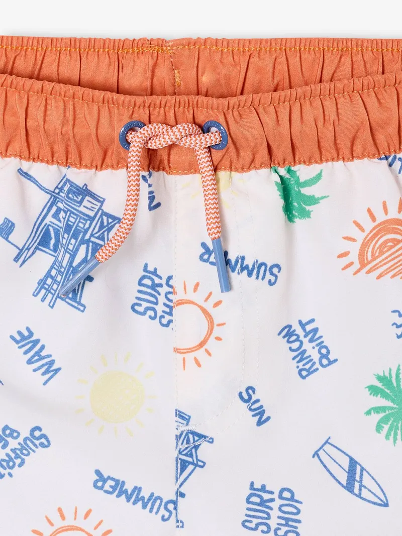 Vertbaudet Badehose Surferprint Jungen, Weiß meliert, – Produktbild 3 von 4