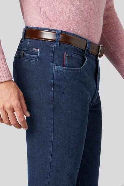 Meyer MEYER Cross Denim Swingpocketjeans, Blau (blue-blue), – Produktbild 4 von 4