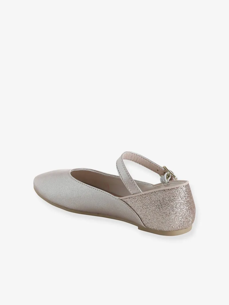 Vertbaudet Mädchen Ballerinas mit Glitzer, Gold, – Produktbild 3 von 4