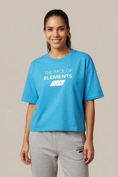 THE FACE OF ELEMENTS The Face of Elements Bold - Relaxed Boxy Fit T-Shirt aus Bio-Baumwolle, Sky blue (blau), – Produktbild 2 von 3