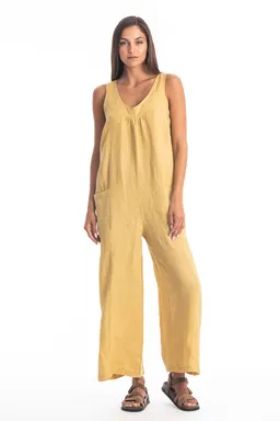 RAVENS VIEW IBIZA RAVENS VIEW IBIZA Damen vegan Jumpsuit Aura Gold Gelb – Produktbild 1 von 1