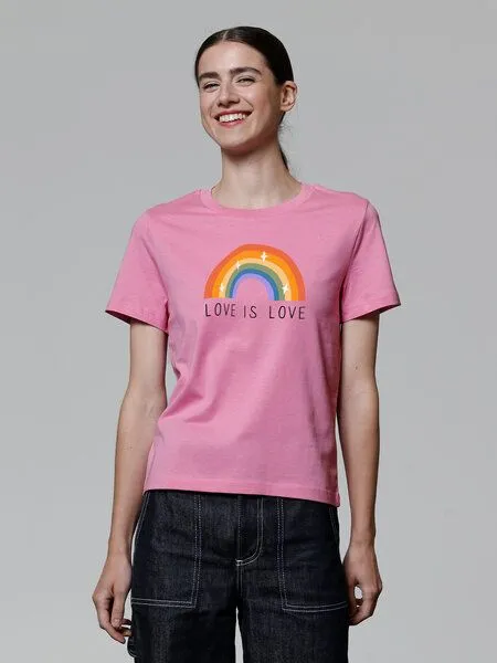 watapparel watapparel T-Shirt Frauen Love is Love, Bubble pink, – Produktbild 2 von 4