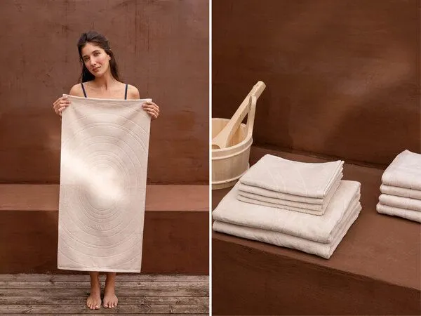Yumeko Handtücher Velours 50x100 - 4 Stk. "Yumeko" aus Bio-Baumwolle, Soft sand, – Produktbild 1 von 4