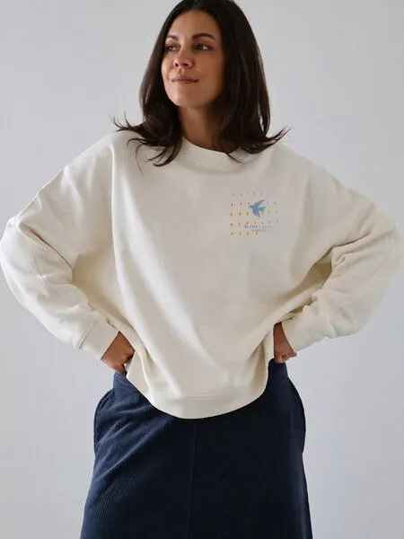 Kultgut Kultgut Artdesign - Pulloversweater Boxistyle / BE FREE & PROUD YOURSELF, Natur, – Produktbild 5 von 8