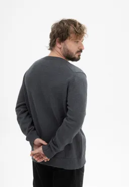 MELA MELA Herren vegan Strickpullover Charun Anthrazit Melange – Produktbild 1 von 1