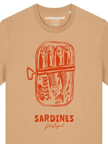 watapparel watapparel T-Shirt Unisex Sardines Portugal, Latte, – Produktbild 3 von 4