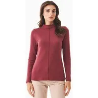 ORGANICATION ORGANICATION Langarmshirt aus Bio-Baumwolle und TENCEL Modal, Rot(syrah red), – Produktbild 1 von 1