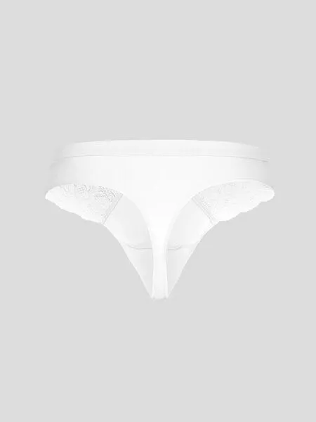 erlich textil erlich textil Gertrud String mit Spitze aus Bio-Baumwolle, Weiß, – Produktbild 7 von 7