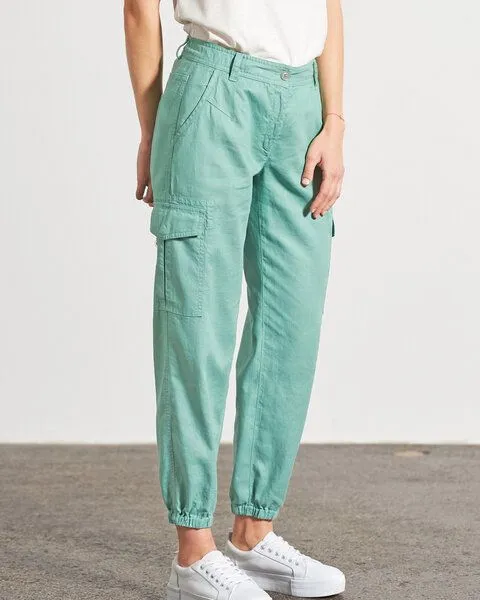 HempAge HempAge Sportliche Cargohose Damen Hanf/Biobaumwolle, Sage(grün), – Produktbild 1 von 4