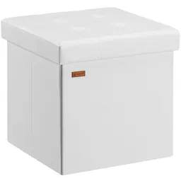 Casaria® Sitzhocker Weiß Kunstleder 38x38x38cm faltbar – Produktbild 1 von 1