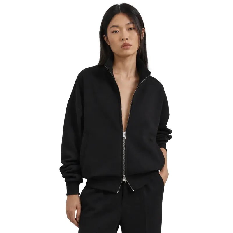 OWN - OFF WITH NATURE Sweatshirt à capuche interlock zippé col montant femme OWN off with nature, Noir, – Produktbild 1 von 1